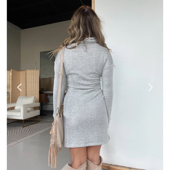 chicbyallyb.com Solstice Tie Waist Dress Grey - Picture 3 of 9